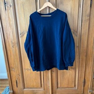 lululemon athletica navy blue oversized crewneck sweatshirt